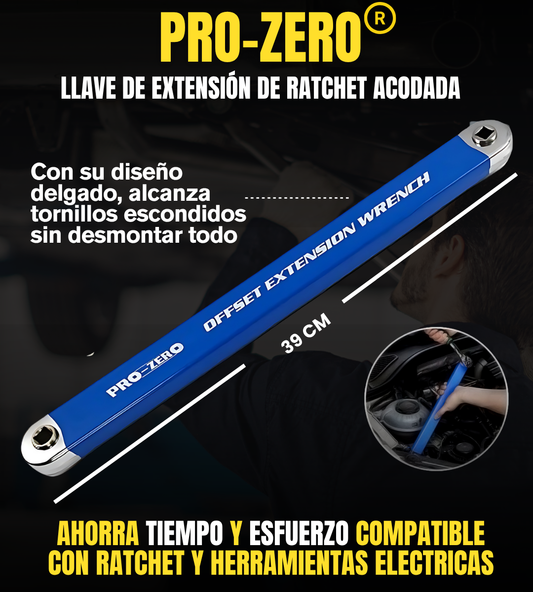 LLAVE DE EXTENSIÓN DE RATCHET ACODADA PRO-ZERO®